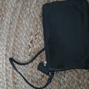 Coach Black Leather Wristlet small